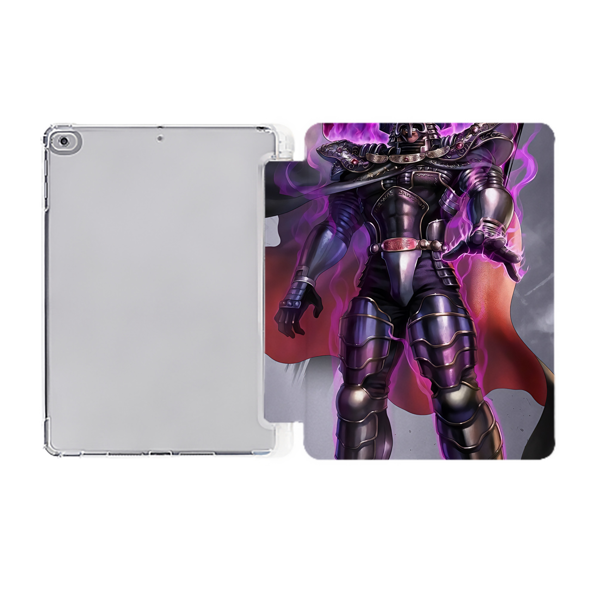 （画像用） 北斗の拳 Fist of the North Star IPad ケース ペン収納付き 三つ折りスタンド PUレザー×シリコン 対応機種9.5/10.5/10.9インチ